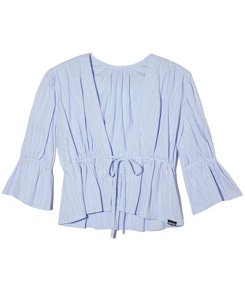 MILKFED.(ミルクフェド)の「GATHERD BLOUSE(シャツ/ブラウス・レディース・ライトブルー/ブラック/ホワイト・ONE SIZE)」の3枚目の写真