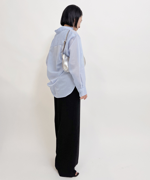 ★美品★AP STUDIO シアーシャツ　ネイビー シアーシャツ（シャツ/ブラウス）｜AP STUDIO（エーピー