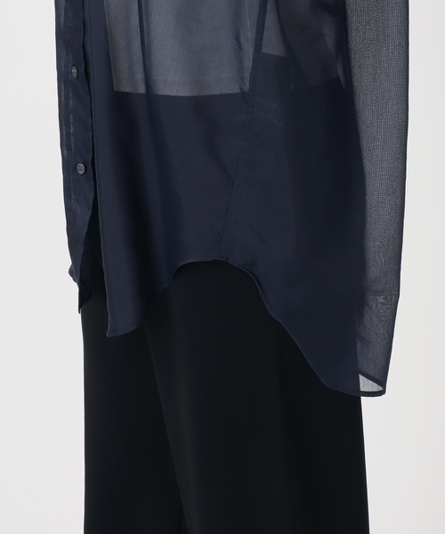 ★美品★AP STUDIO シアーシャツ　ネイビー シアーシャツ（シャツ/ブラウス）｜AP STUDIO（エーピー