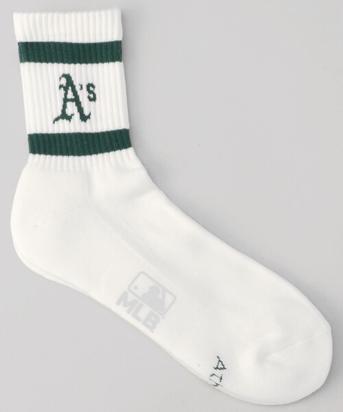 MLB(メジャーリーグベースボール)の「MLB/エムエルビー MLB/メジャーリーグベースボール 別注 クォーターソックス(ソックス/靴下・メンズ・ブルー/グリーン/ネイビー・フリ-)」の1枚目の写真