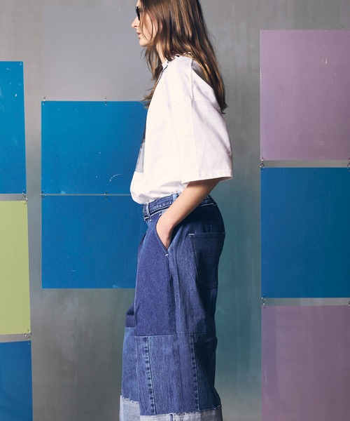 MAISON SPECIAL（メゾンスペシャル）の「《UNISEX》Abstract Hand-Printed Oversized Stitched Crew Neck T-shirt/アブストラクトハンドプリントオーバーサイズステッチクルーネックTシャツ【MAISON SPECIAL/メゾンスペシャル】（Tシャツ/カットソー・メンズ・パープル/ホワイト/ブラック/ブルー/レッド/グリーン・1/2）」の20枚目の写真