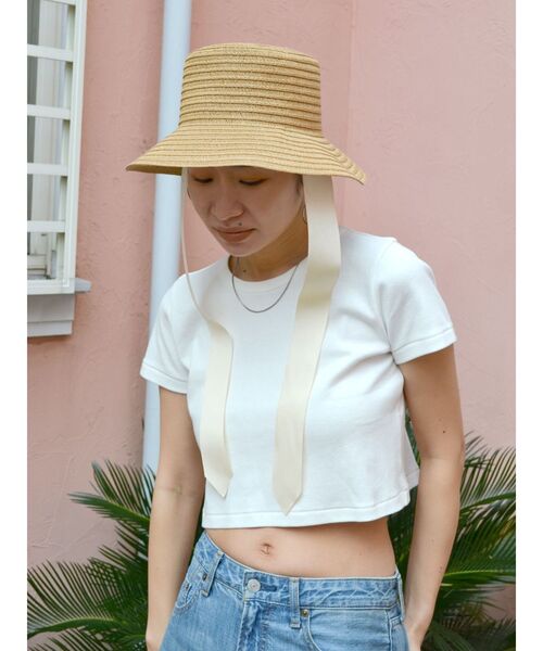 Ungrid(アングリッド)の「フィットショートTee(Tシャツ/カットソー・レディース・ブラック/レッド/オフホワイト・FREE)」の4枚目の写真