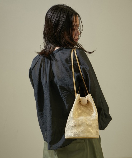 【セール】雑材ミニ巾着バッグ（ショルダーバッグ）｜SALON adam et rope'（サロン アダム エ ロペ）