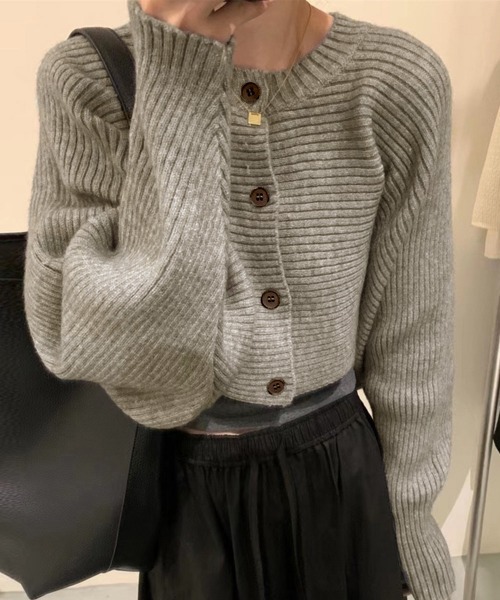 Miniministore(ミニミニストア)の「ドルマンニットトップス ショート丈ニット(ニット/セーター・レディース・ホワイト/ブラウン/ベージュ/グリーン/ブラック/グレー・FREE)」の10枚目の写真