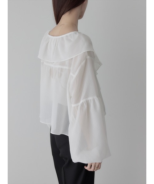 【セール】ダブルリボンフリルブラウス/ホワイト（シャツ/ブラウス）｜amel（エイメル）