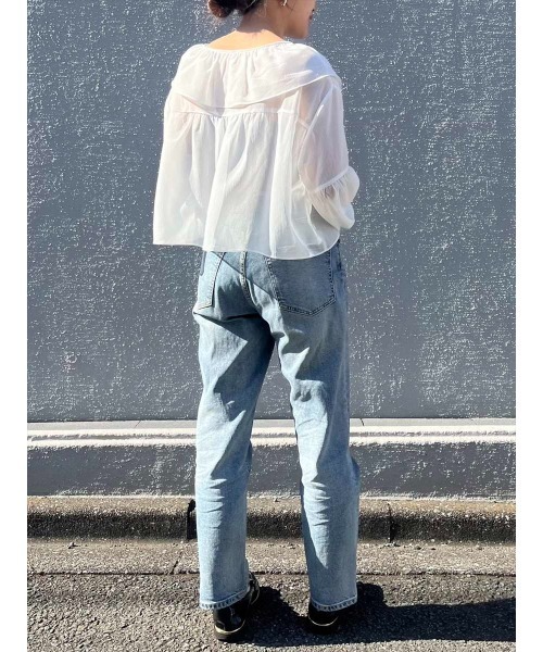 【セール】ダブルリボンフリルブラウス/ホワイト（シャツ/ブラウス）｜amel（エイメル）