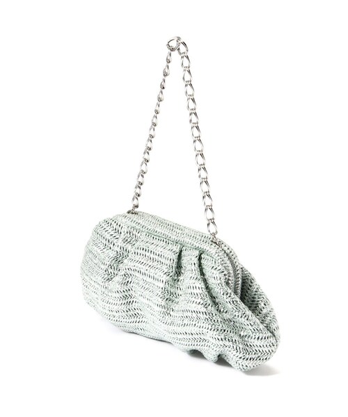 NATURAL BEAUTY BASIC(ナチュラルビューティーベーシック)の「◇【美人百花・Oggi掲載】メタリックPPチェーンバッグ(ショルダーバッグ・レディース・ベージュ/ライトグリーン・フリ-)」の9枚目の写真