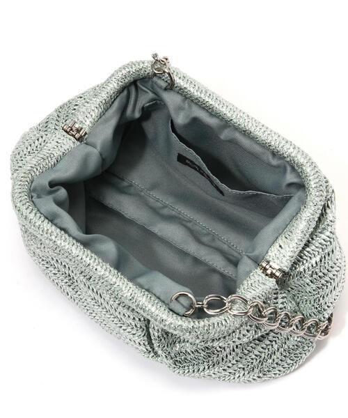 NATURAL BEAUTY BASIC(ナチュラルビューティーベーシック)の「◇【美人百花・Oggi掲載】メタリックPPチェーンバッグ(ショルダーバッグ・レディース・ベージュ/ライトグリーン・フリ-)」の5枚目の写真
