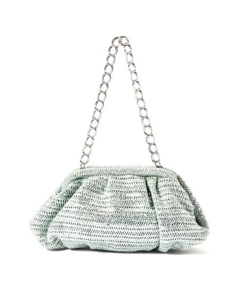 NATURAL BEAUTY BASIC(ナチュラルビューティーベーシック)の「◇【美人百花・Oggi掲載】メタリックPPチェーンバッグ(ショルダーバッグ・レディース・ベージュ/ライトグリーン・フリ-)」の10枚目の写真