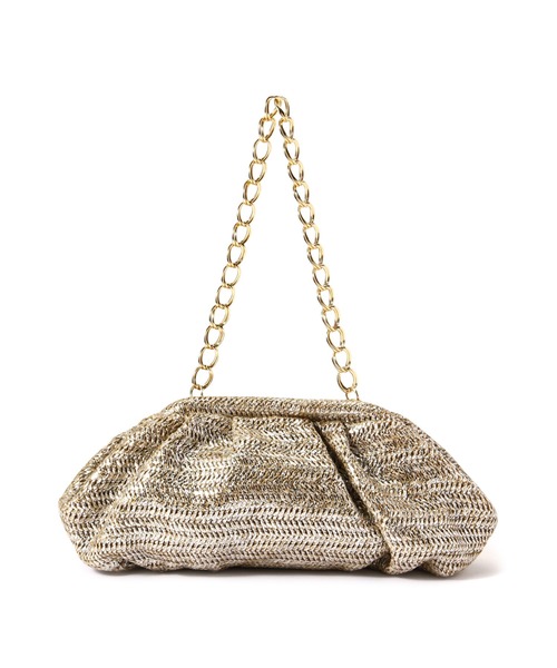 NATURAL BEAUTY BASIC(ナチュラルビューティーベーシック)の「◇【美人百花・Oggi掲載】メタリックPPチェーンバッグ(ショルダーバッグ・レディース・ベージュ/ライトグリーン・フリ-)」の11枚目の写真