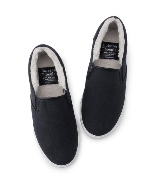 Boisson Chocolat(ボワソンショコラ)の「ボワソンショコラ/B BCウォームスリッポン(スニーカー・レディース・ブラック/ネイビー/グレー・37/36/39/38)」の1枚目の写真