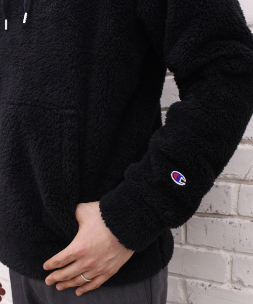 Champion（チャンピオン）の「【Ciaopanic】×【Champion/チャンピオン】　別注シェルパフリースパーカー（パーカー・メンズ・ネイビー/キャメル/ブラック/グレー・LARGE/MEDIUM/SMALL）」の15枚目の写真