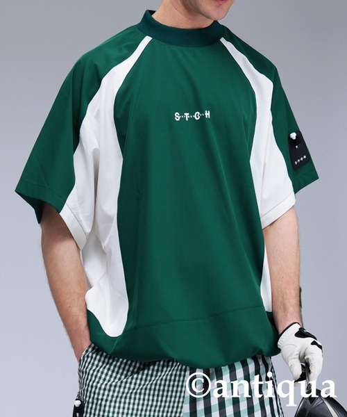 【ANTIQUAGOLF×STCH】UNISEX ゲームシャツ ANTIQUAGOLF×STCH】UNISEX（ユニセックス）mockneck logo T