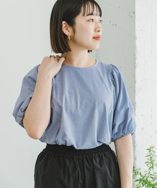 ITEMS URBANRESEARCH(アイテムズ アーバンリサーチ)の「フハクライクソデボリュームプルオーバー(Tシャツ/カットソー・レディース・ブルー/オフホワイト/ネイビー・FREE)」の14枚目の写真