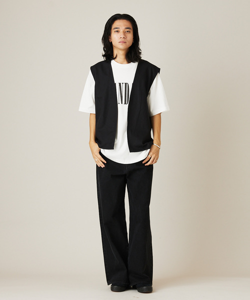 JOURNAL STANDARD（ジャーナルスタンダード）の「リネンヘリンボーン ベスト（ベスト・メンズ・ブラック/アイボリー/キャメル・MEDIUM/LARGE）」の4枚目の写真