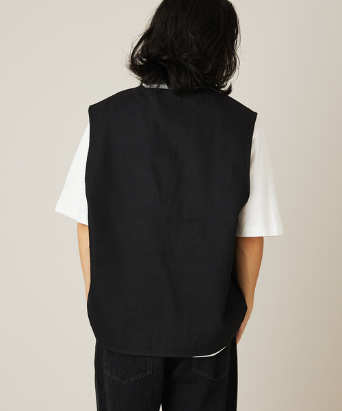 JOURNAL STANDARD（ジャーナルスタンダード）の「リネンヘリンボーン ベスト（ベスト・メンズ・ブラック/アイボリー/キャメル・MEDIUM/LARGE）」の11枚目の写真