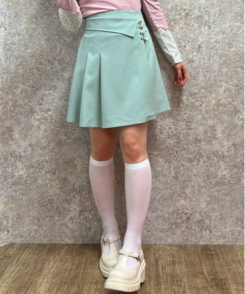 axes femme POETIQUE（アクシーズファムポエティック）の「ラップ風インパン付きスカート（スカート・レディース・ミント/グレー/ブラック・MEDIUM）」の3枚目の写真