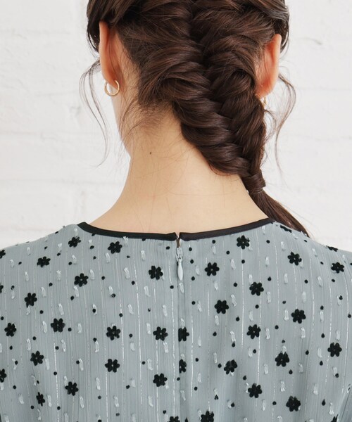 index(インデックス)の「◆≪S-LLsize≫ フロッキーフラワーバイカラーワンピース(ワンピース・レディース・グレー系/ブラック系/ベージュ系その他4・36/42/40/38)」の22枚目の写真