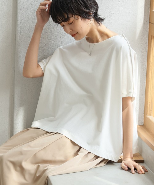 itto...（イット）の「ボタンで印象を変える。コットン肩ボタントップス（Tシャツ/カットソー・レディース・チャコール/サックスブルー/オフホワイト/杢グレー/マスタード・M）」の18枚目の写真