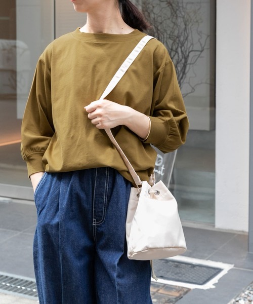 FORK&SPOON（フォークアンドスプーン）の「FORK&SPOON　ハイツイストコットンギャザースリーブTシャツ（Tシャツ/カットソー・レディース・ブラック/ブルー/オフホワイト/チャコールグレー/グリーン系その他/ミント・1）」の5枚目の写真