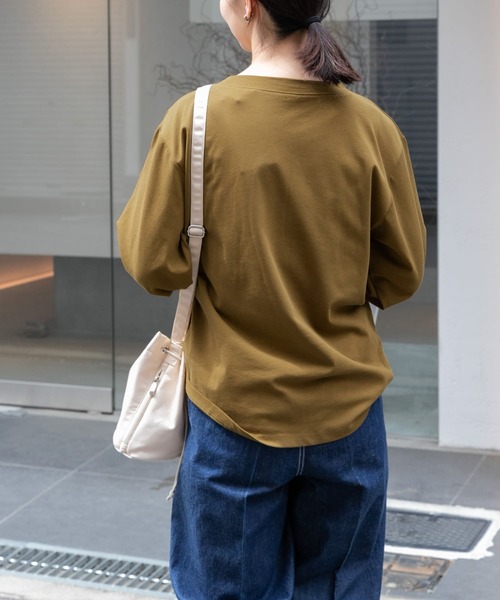 FORK&SPOON（フォークアンドスプーン）の「FORK&SPOON　ハイツイストコットンギャザースリーブTシャツ（Tシャツ/カットソー・レディース・ブラック/ブルー/オフホワイト/チャコールグレー/グリーン系その他/ミント・1）」の16枚目の写真