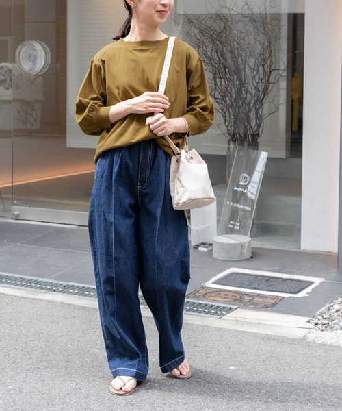 FORK&SPOON（フォークアンドスプーン）の「FORK&SPOON　ハイツイストコットンギャザースリーブTシャツ（Tシャツ/カットソー・レディース・ブラック/ブルー/オフホワイト/チャコールグレー/グリーン系その他/ミント・1）」の19枚目の写真