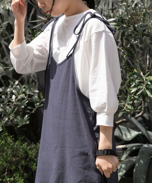 FORK&SPOON（フォークアンドスプーン）の「FORK&SPOON　ハイツイストコットンギャザースリーブTシャツ（Tシャツ/カットソー・レディース・ブラック/ブルー/オフホワイト/チャコールグレー/グリーン系その他/ミント・1）」の22枚目の写真