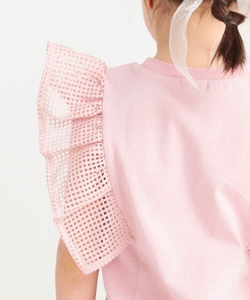BRANSHES（ブランシェス）の「メッシュフリルTシャツ（Tシャツ/カットソー・キッズ・ブラック/ピンク/オフホワイト・100/120/130/110/140/90/150/80）」の14枚目の写真