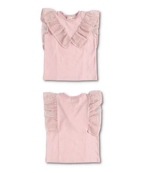 BRANSHES（ブランシェス）の「メッシュフリルTシャツ（Tシャツ/カットソー・キッズ・ブラック/ピンク/オフホワイト・100/120/130/110/140/90/150/80）」の17枚目の写真