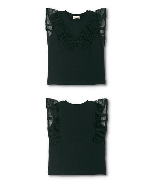 BRANSHES（ブランシェス）の「メッシュフリルTシャツ（Tシャツ/カットソー・キッズ・ブラック/ピンク/オフホワイト・100/120/130/110/140/90/150/80）」の22枚目の写真