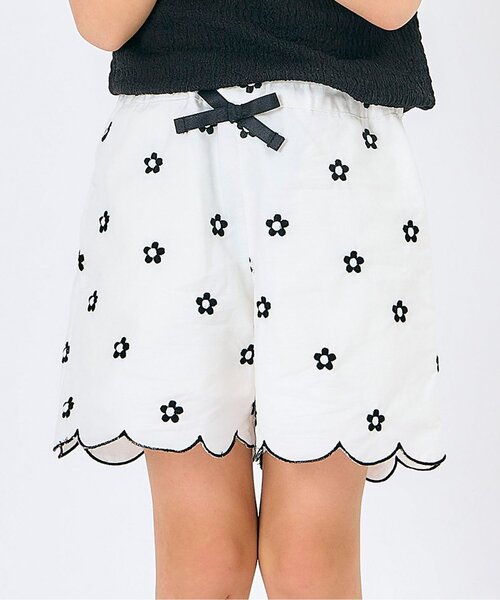 apres les cours（アプレレクール）の「【セットアップ可】ハート・フラワー・シェル スカラップショートパンツ（その他パンツ・キッズ・アイボリー/サーモンピンク・140/130/120/110/100/90/80）」の2枚目の写真