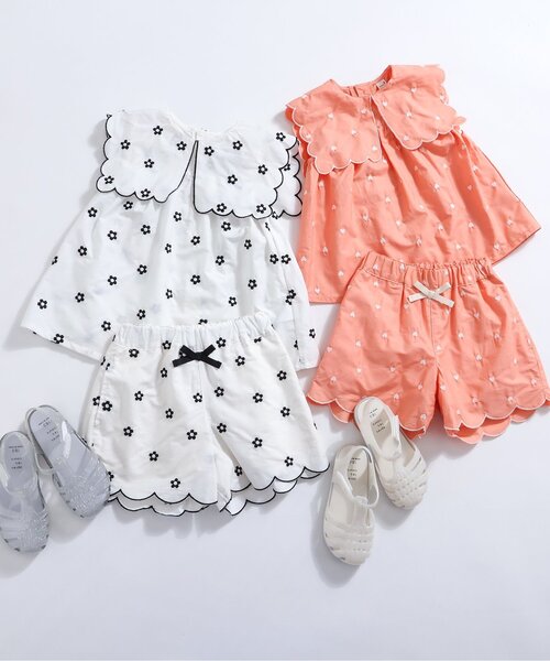 apres les cours（アプレレクール）の「【セットアップ可】ハート・フラワー・シェル スカラップショートパンツ（その他パンツ・キッズ・アイボリー/サーモンピンク・140/130/120/110/100/90/80）」の16枚目の写真