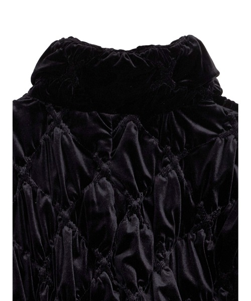 Ameri（アメリ）の「VELOUR QUILTING STAND COLLAR BLOUSON