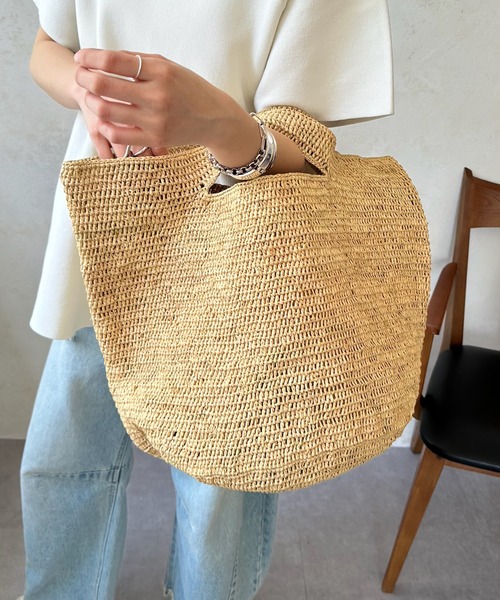 DouDou（ドゥドゥ）の「【MADE IN MADA 24SS】KOKO BAG（かごバッグ・レディース・ベージュ系その他/ベージュ/ピンク・FREE）」の12枚目の写真