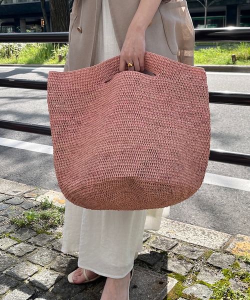 DouDou（ドゥドゥ）の「【MADE IN MADA 24SS】KOKO BAG（かごバッグ・レディース・ベージュ系その他/ベージュ/ピンク・FREE）」の4枚目の写真