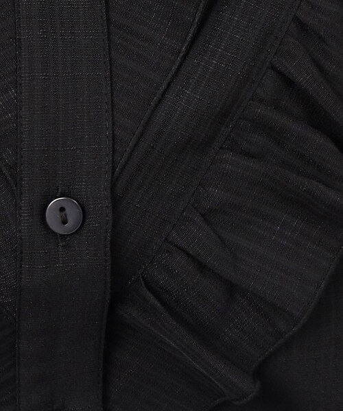 OPAQUE.CLIP（オペークドットクリップ）の「◆フロントフリル シアーブラウス【洗濯機洗い可】（シャツ/ブラウス・レディース・ブラック/ホワイト系1/ライトオレンジ系・40/38/36）」の7枚目の写真