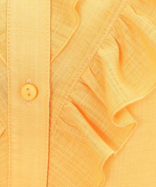 OPAQUE.CLIP（オペークドットクリップ）の「◆フロントフリル シアーブラウス【洗濯機洗い可】（シャツ/ブラウス・レディース・ブラック/ホワイト系1/ライトオレンジ系・40/38/36）」の11枚目の写真