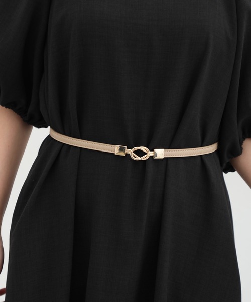 Honeys(ハニーズ)の「リングモチーフ細ベルト(ベルト・レディース・ブラック系その他/ブラック/グレイッシュベージュ・FREE)」の3枚目の写真