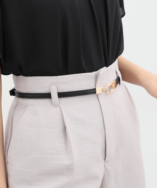 Honeys(ハニーズ)の「リングモチーフ細ベルト(ベルト・レディース・ブラック系その他/ブラック/グレイッシュベージュ・FREE)」の8枚目の写真