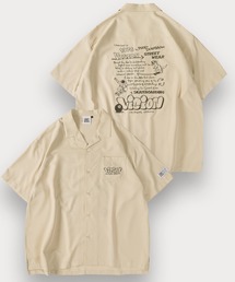 【0】【VISION STREET WEAR/ヴィジョンストリートウェア】ゴーストスケーター&グラフィックデザイン オープンカラー 刺繍デザイン 半袖シャツ オーバーサイス