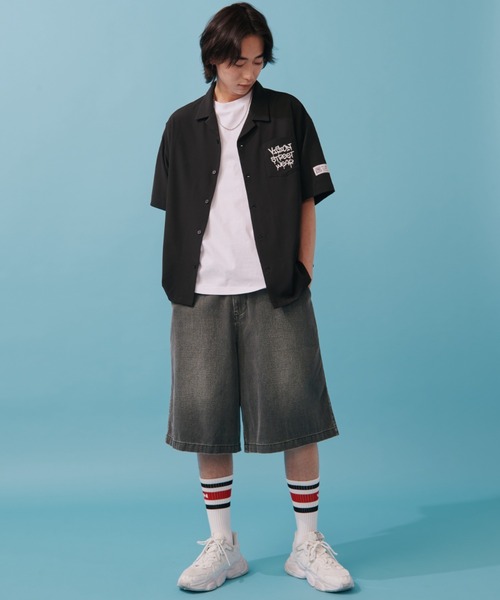 VISION STREET WEAR(ヴィジョンストリートウェア)の「【0】【VISION STREET WEAR/ヴィジョンストリートウェア】ゴーストスケーター&グラフィックデザイン オープンカラー 刺繍デザイン 半袖シャツ オーバーサイス(シャツ/ブラウス・メンズ・ブラック系その他/アイボリー/オフホワイト/サックスブルー/ブラック・L/XL/M)」の13枚目の写真