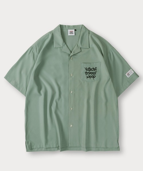 VISION STREET WEAR(ヴィジョンストリートウェア)の「【0】【VISION STREET WEAR/ヴィジョンストリートウェア】ゴーストスケーター&グラフィックデザイン オープンカラー 刺繍デザイン 半袖シャツ オーバーサイス(シャツ/ブラウス・メンズ・ブラック系その他/アイボリー/オフホワイト/サックスブルー/ブラック・L/XL/M)」の10枚目の写真