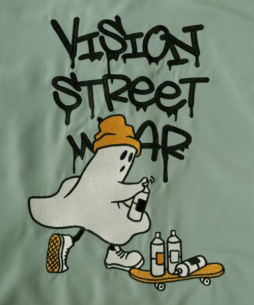VISION STREET WEAR(ヴィジョンストリートウェア)の「【0】【VISION STREET WEAR/ヴィジョンストリートウェア】ゴーストスケーター&グラフィックデザイン オープンカラー 刺繍デザイン 半袖シャツ オーバーサイス(シャツ/ブラウス・メンズ・ブラック系その他/アイボリー/オフホワイト/サックスブルー/ブラック・L/XL/M)」の16枚目の写真