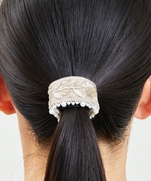 新品　ゾーラ　embroidery cuff30 ヘアーカフス　ヘアカフ　ピンク Zoule ゾーラ：embroidery cuff74 フラワー刺繍 ヘアカフ