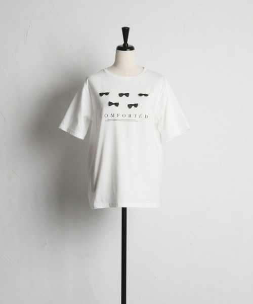 &. NOSTALGIA(アンドドットノスタルジア)の「【ZOZO限定】リボン&ロゴプリントT(Tシャツ/カットソー・レディース・オフホワイト/ブラック・M)」の15枚目の写真