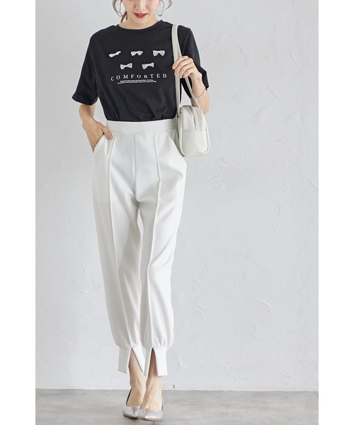 &. NOSTALGIA(アンドドットノスタルジア)の「【ZOZO限定】リボン&ロゴプリントT(Tシャツ/カットソー・レディース・オフホワイト/ブラック・M)」の18枚目の写真