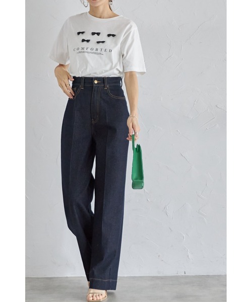 &. NOSTALGIA(アンドドットノスタルジア)の「【ZOZO限定】リボン&ロゴプリントT(Tシャツ/カットソー・レディース・オフホワイト/ブラック・M)」の21枚目の写真