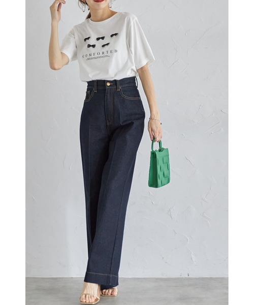 &. NOSTALGIA(アンドドットノスタルジア)の「【ZOZO限定】リボン&ロゴプリントT(Tシャツ/カットソー・レディース・オフホワイト/ブラック・M)」の20枚目の写真