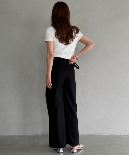 セール】ラップリネン混ワイドパンツ（その他パンツ）｜MYMOOD