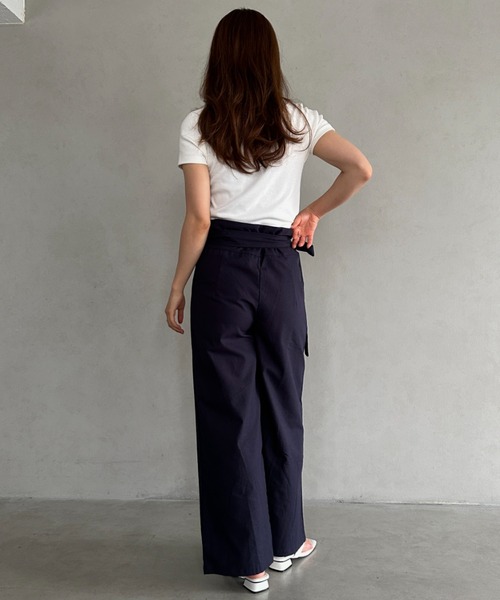 セール】ラップリネン混ワイドパンツ（その他パンツ）｜MYMOOD
